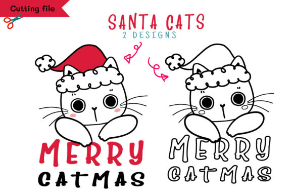 Download Christmas Cat SVG, Cat Santa Hat Svg - Premium Bundle