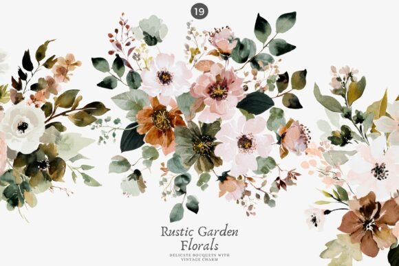 Download Rustic Floral Bouquet Clipart Set - Floral bouquet Collection