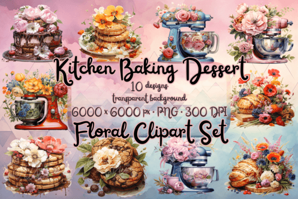 Download Floral Clipart Kitchen Baking Dessert - Dessert Collection
