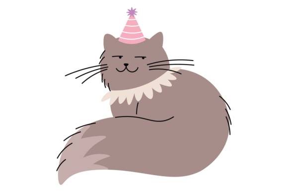 Download Adorable Cat in Party Hat. Holiday Pet C - Premium Resources